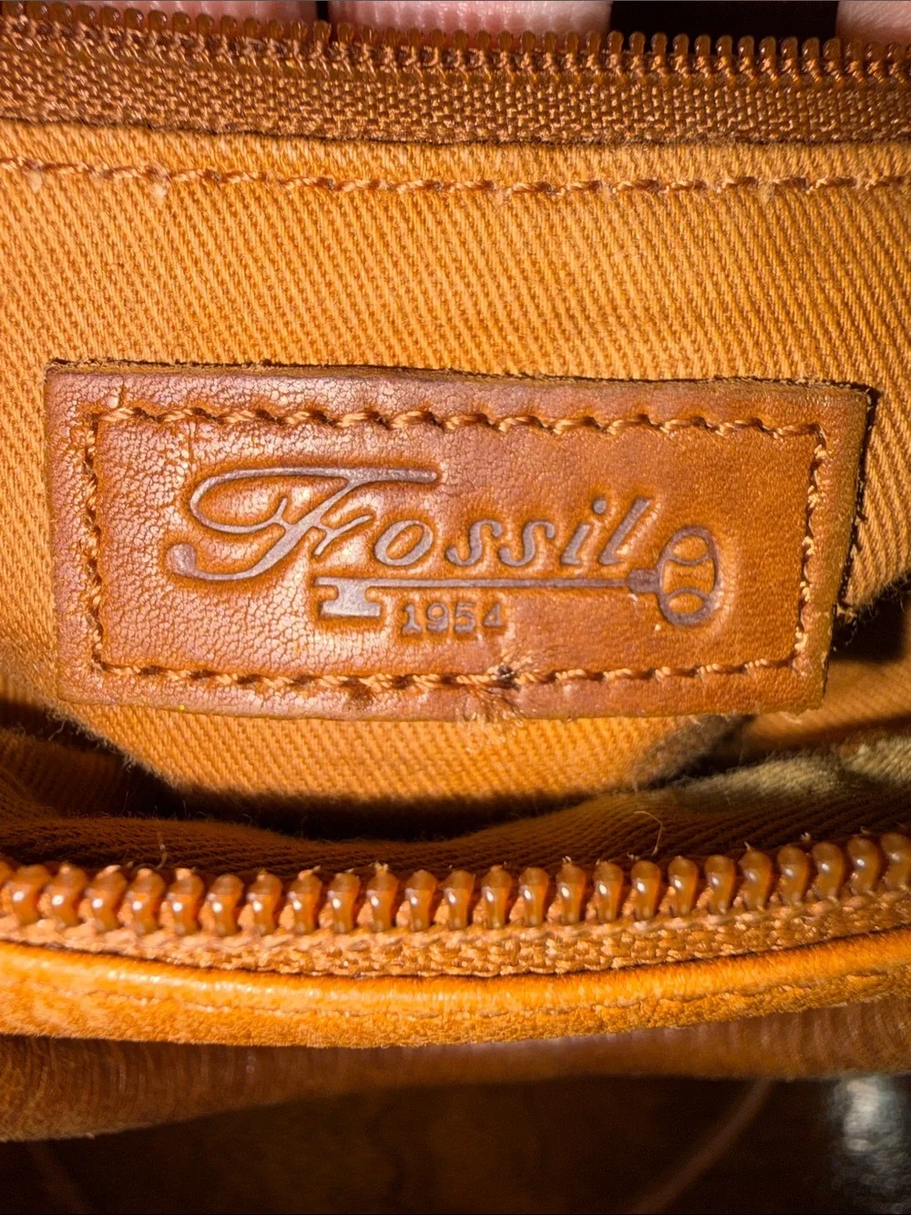 Unisex Fossil Tan Leather Top-Handle or Crossbody Messenger Bag